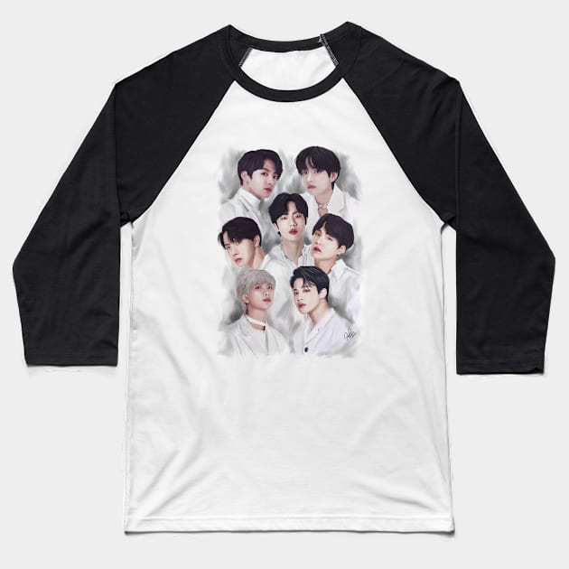 bts kpop fanart Baseball T-Shirt by RetroAttic